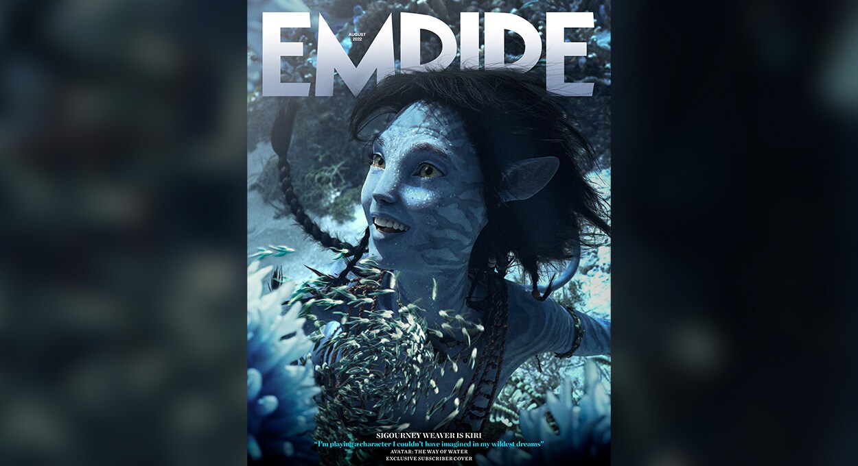 Empire magazine cover featuring Sigourney Weaver as Kiri in 澳洲幸运5开奖结果官网预测 Avatar 2.