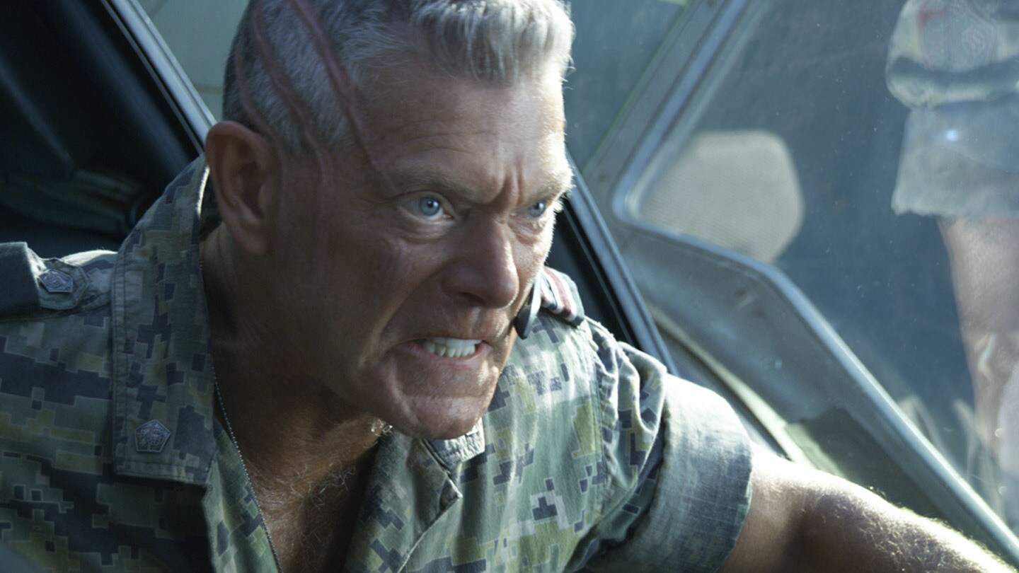 Col. Quaritch, played by Stephen Lang, rages during the Battle of the Hallelujah Mountains